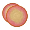La Doublej Handpainted Sunset Placemats Set Of 2 In Multi