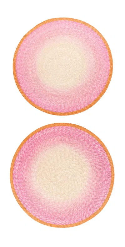 La Doublej Handpainted Sunset Placemats Set Of 2 Gradient