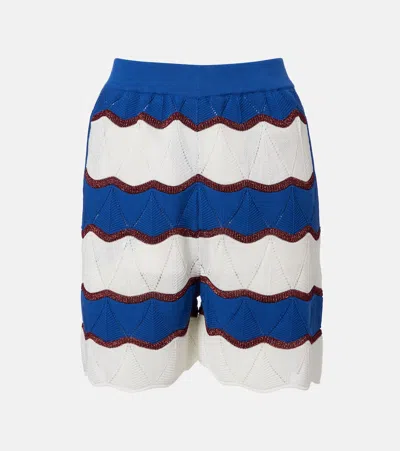 La Doublej Hang Ten Cotton-blend Shorts In Blue