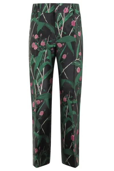 LA DOUBLEJ HENDRIX CROPPED BAMBOO JACQUARD PANTS