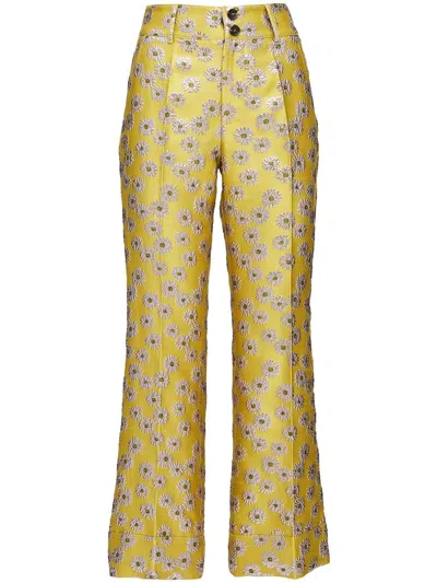 La Doublej La Double J Woman Pants Marigold Size L Polyester, Cotton, Metallic Fiber, Silk, Polyamide In Margarita