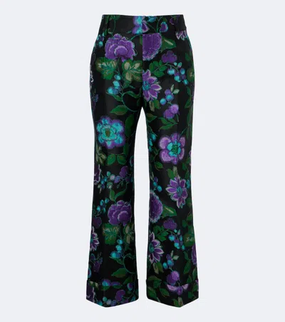 La Doublej Hendrix Floral Jacquard Straight Pants In Multi