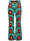 La Doublej Hendrix Floral-print Flared Trousers In Blue
