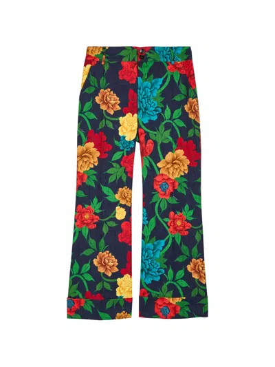 La Doublej Hendrix Floral Trousers In Multi