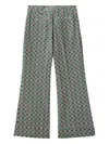 La Doublej Hendrix Geometric-print Trousers In Black