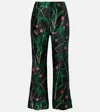 La Doublej Hendrix Cropped Floral-jacquard Crepe Wide-leg Pants In Multi