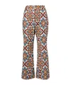La Doublej Palazzo Chocolate In Rustic Cotton Hendrix Pants In Multi