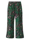 La Doublej Hendrix Pants Bamboo Jacquard Black In Green