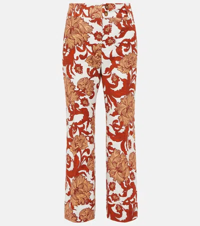 LA DOUBLEJ HENDRIX JACQUARD HIGH-RISE COTTON STRAIGHT PANTS