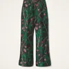 La Doublej Hendrix Cropped Floral-jacquard Crepe Wide-leg Pants
