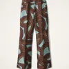La Doublej La Double J Hendrix Jacquard Flared-leg Trousers In Blue