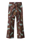 La Doublej La Double J Hendrix Jacquard Flared-leg Trousers In Brown
