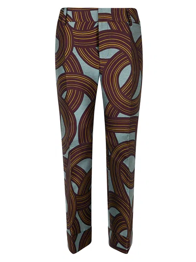 La Doublej Hendrix Cropped Jacquard Straight-leg Pants In Multi