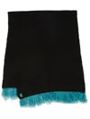 La Doublej High Kick Feather-detail Scarf In Grey