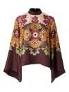 La Doublej La Double J Make An Exit Printed Silk Top In Multi