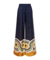 La Doublej La Double J Printed Silk-twill Trousers In Black