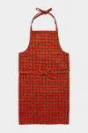 La Doublej Housewives Apron In Cherries Verde