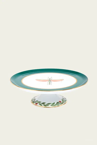 La Doublej Housewives Cake Stand In Libellula Green