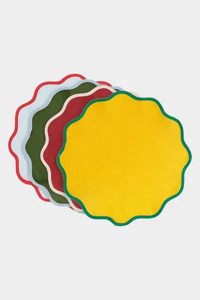 La Doublej Housewives Cloud Placemat Set Of 4 In Rainbow In Multi