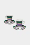 La Doublej Housewives Espresso Cup Set Of 2 In  Rainbow Viola