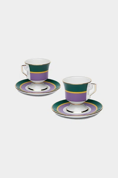La Doublej Housewives Espresso Cup Set Of 2 In  Rainbow Viola In Multi