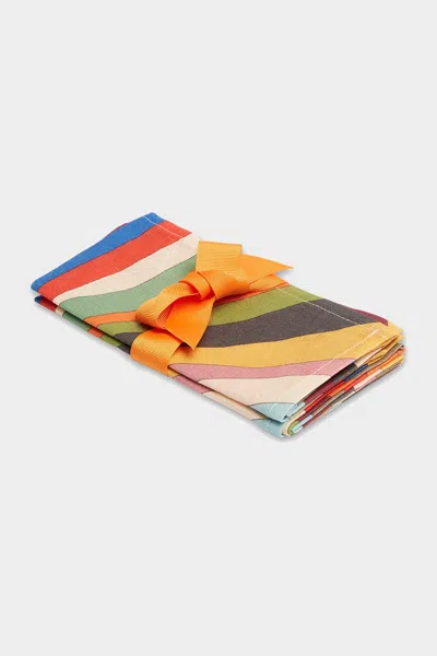 La Doublej Housewives Large Napkin Set Of 2 In Rainbow Rays In Multi