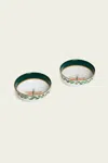 La Doublej Housewives Snack Bowl Set Of 2 In Libellula Green