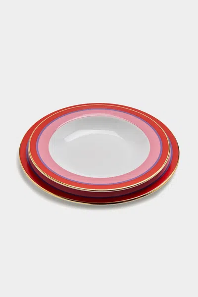 La Doublej Housewives Soup And Dinner Plate Set Of 2 In Rainbow Rosa In Multi