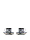La Doublej Impero Tea Cups (set Of Two) In Blue