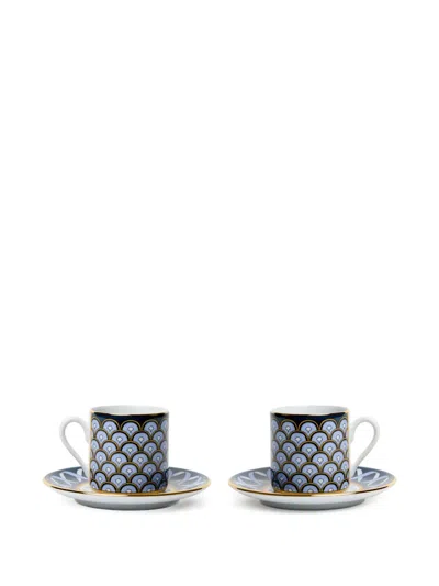 La Doublej Impero Tea Cups (set Of Two) In Blue