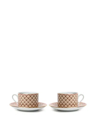 La Doublej Impero Tea Cups (set Of Two) In Pink