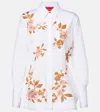 La Doublej La Double J Iris Floral-embroidered Cotton Shirt
