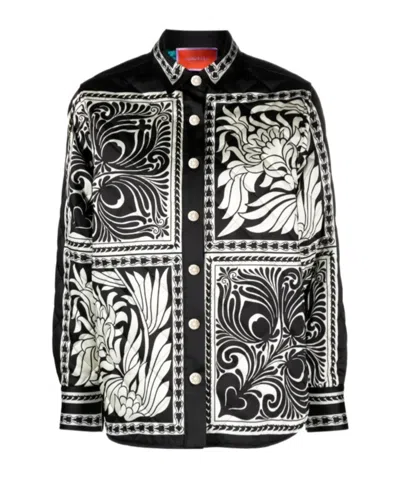 La Doublej Iris Quilted Shirt Jacket In Black