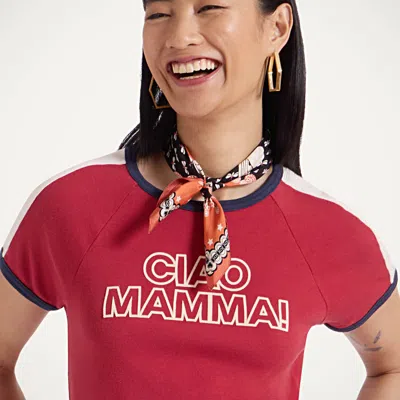 La Doublej Itty Bitty Concert Racer T-shirt In Ciao Mamma! Red