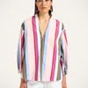 La Doublej Jackie Striped Balloon-sleeve Blouse In Multi
