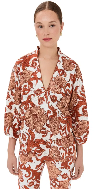 La Doublej Balloon-sleeves Cotton Tunic In Multi