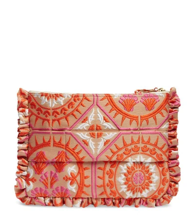 La Doublej Jacquard Hand Pochette Bag In Orange