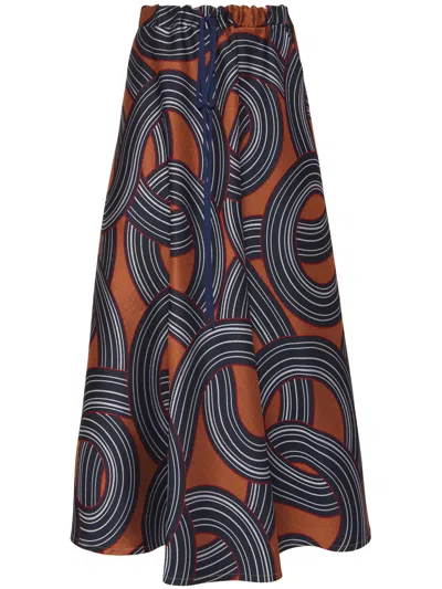 LA DOUBLEJ JACQUARD MIDI SKIRT