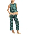 La Doublej Jacquard Winter Sun Emerald Hendrix Pants In Jacquard Winter Sun Emerald