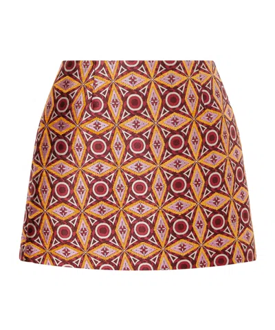 La Doublej Mini Baia Jacquard-twill Mini Skirt In Multi