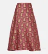 La Doublej Janis Cotton Jacquard Midi Skirt In Herald Jacquard