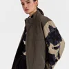 La Doublej Janis Puffer In Solid Camouflage Green