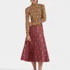 La Doublej Janis Cotton Jacquard Midi Skirt In Herald Fuchsia