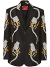 La Doublej Jones Blazer In Melograno Black & White