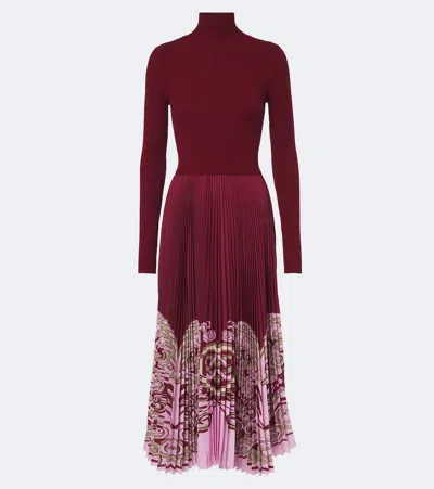 La Doublej Kells Pleated Turtleneck Maxi Dress In Multicoloured