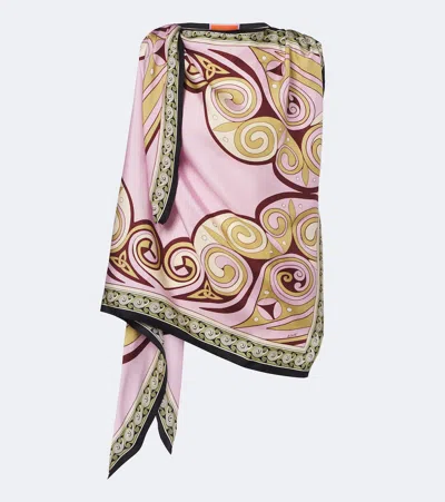 La Doublej Kells Printed Silk Twill Top In Multicoloured