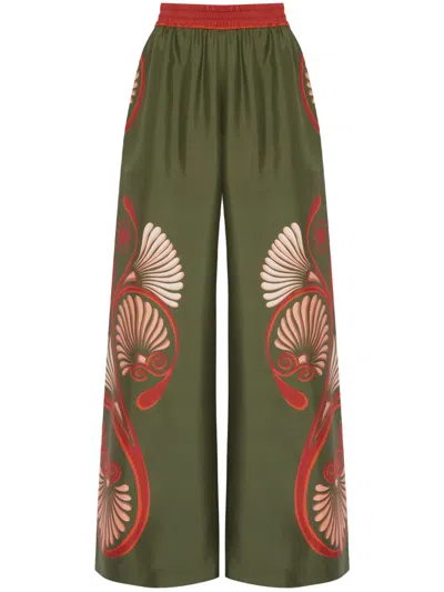 La Doublej La Double J Woman Pants Military Green Size Xl Silk