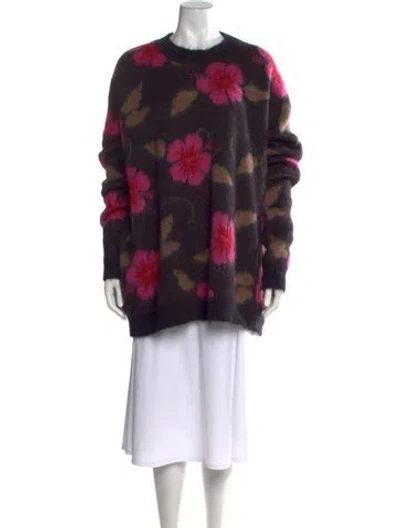 Pre-owned La Doublej Kid Mohair Floral Print Sweater In Multicolor