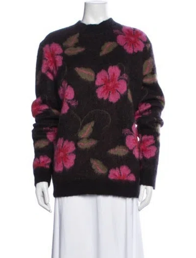 Pre-owned La Doublej Kid Mohair Floral Print Sweater W/ Tags In Multicolor