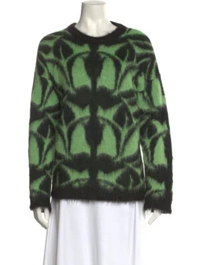 Pre-owned La Doublej Kid Mohair Printed Sweater In Green